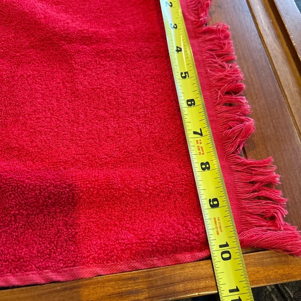 Cannon Christmas Hand Towels Red Green Fringe Joy Snowman Vintage Set Of 2 USA